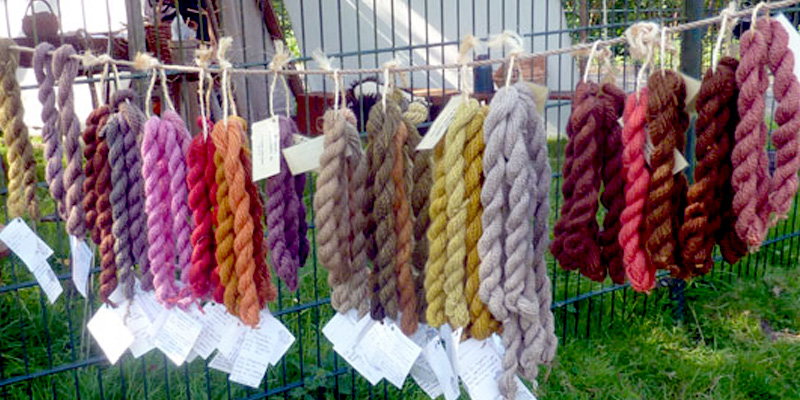 Sibbe Muninn wol geverfd met naturlijk verfstoffen
